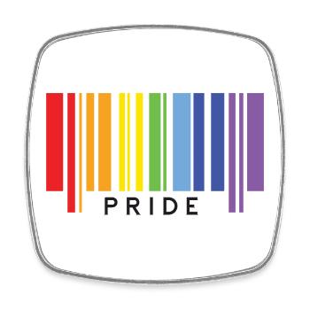 Fierté LGBTQ+ - Magnet carré - blanc - Devant