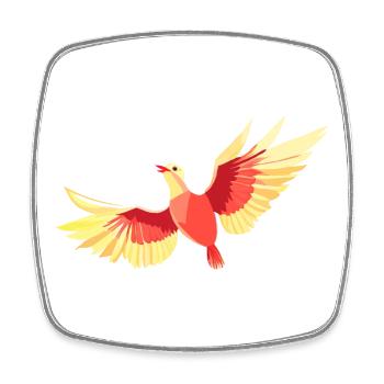 Bird hovering in the sky - Square fridge magnet - white - Front