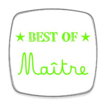 MAÎTRE. MERCI. MERCI MAÎTRE. CADEAU MAÎTRE. ECOLE - Magnet carré - blanc - Devant