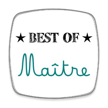 MAÎTRE. MERCI. MERCI MAÎTRE. CADEAU MAÎTRE. ECOLE - Magnet carré - blanc - Devant