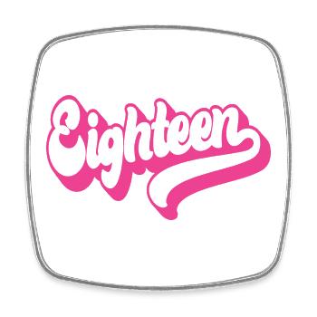 Achtzehn 18. Geburtstag Mädchen Frauen 18 Jahre alt - Viereckiger Kühlschrankmagnet - Weiß - Vorne