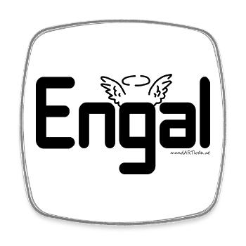 Engal - Engerl, Austrian dialect, Gift - Square fridge magnet - white - Front