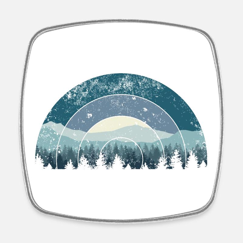 Blue Arc Forest Landschaft - Viereckiger Kühlschrankmagnet - Weiß