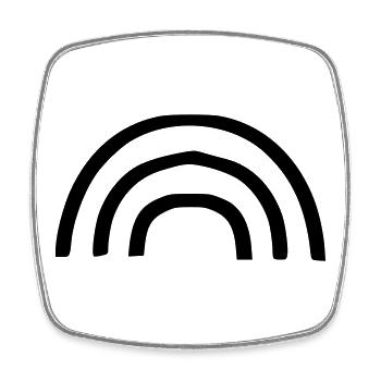 Rainbow - Square fridge magnet - white - Front