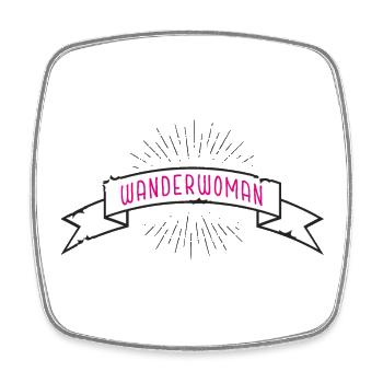 Wanderwoman Banderole Bow - Square fridge magnet - white - Front
