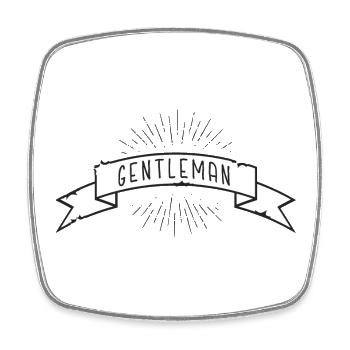 Gentleman Banderole - Magnet carré - blanc - Devant