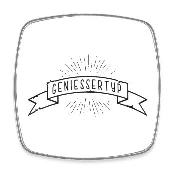 GENIESSERTYP Banderole - Viereckiger Kühlschrankmagnet - Weiß - Vorne
