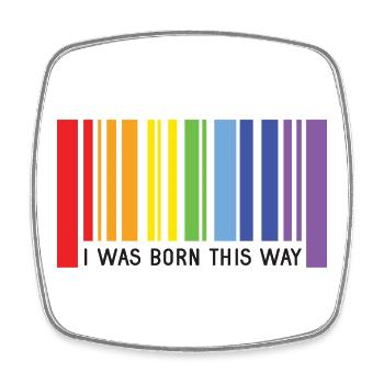 Pride Month LGBT - I Was Born This Way - Square fridge magnet - white - Front
