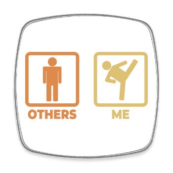 Kickboxer stick figures - Square fridge magnet - white - Front