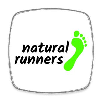 Barefoot Natural Runners 2023 Landscape 2-line - Square fridge magnet - white - Front