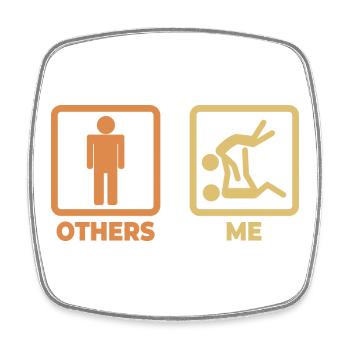 Judo stick figure - Square fridge magnet - white - Front