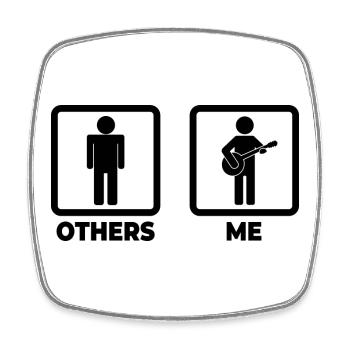 Funny banjo player - Square fridge magnet - white - Front