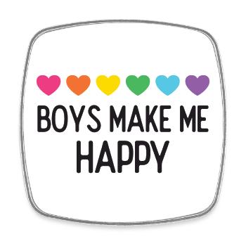Pride Month LGBTQ - Boys Make Me Happy - Square fridge magnet - white - Front