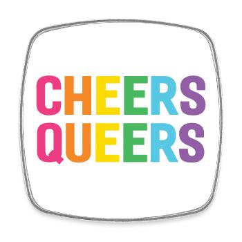 LGBTQ Cheers Queers - Square fridge magnet - white - Front