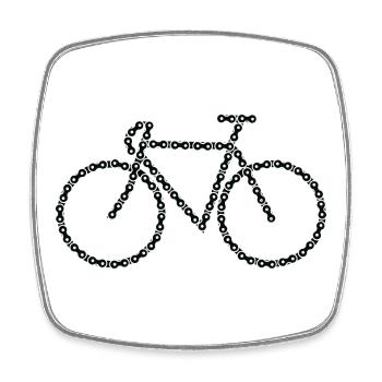 Bicycle sketch - Square fridge magnet - white - Front