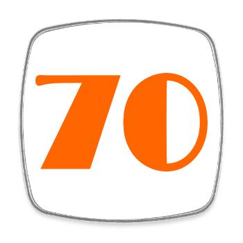 70. 70 YEARS. 70TH ANNIVERSARY. BIRTHDAY 70 YEARS. - Square fridge magnet - white - Front