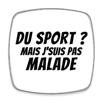 sport, sport humour, no sport - Magnet carré - blanc - Devant