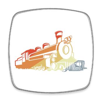 Vintage Dampflokomotive - Viereckiger Kühlschrankmagnet - Weiß - Vorne