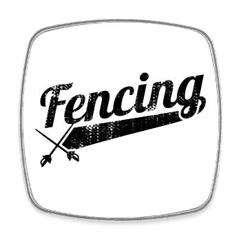 Fencing - Square fridge magnet - white - Front