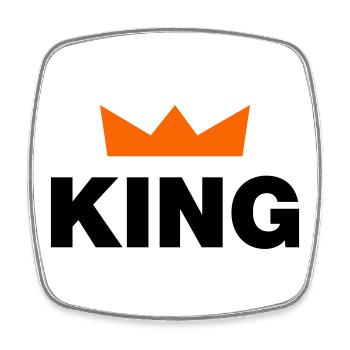 King mit Krone / 2 Farben - Viereckiger Kühlschrankmagnet - Weiß - Vorne