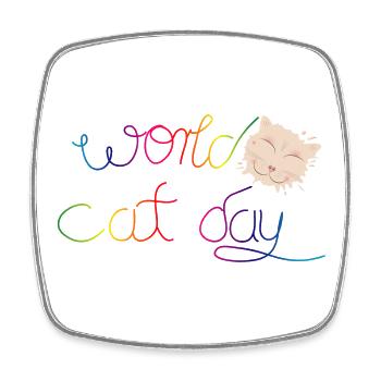 Faute de frappe pour tous les amoureux des chats pour le Cat Day - Magnet carré - blanc - Devant