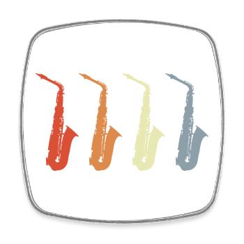 Vintage Saxophone Models - Square fridge magnet - white - Front