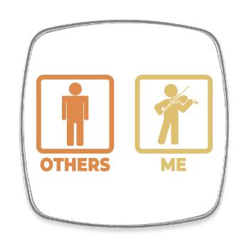 Violinist stick figure - Square fridge magnet - white - Front