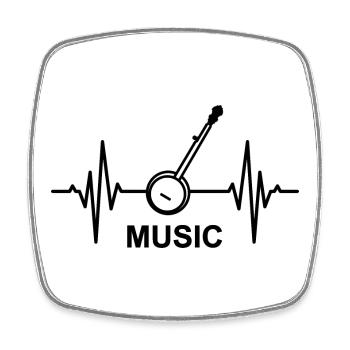 Musik EKG Herzlinie - Viereckiger Kühlschrankmagnet - Weiß - Vorne