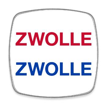 ZWOLLE Netherlands Niederlande Flagge - Viereckiger Kühlschrankmagnet - Weiß - Vorne