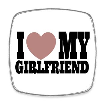 I Love my Girlfriend Partnerschaftsmotiv - Square fridge magnet - white - Front