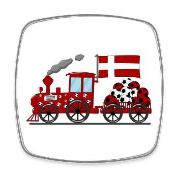 Denmark Flag Football Railway - Square fridge magnet - white - Front