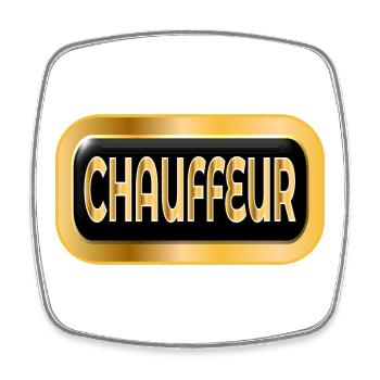 CHAUFFEUR - SERVICE DE TRANSPORT - Magnet carré - blanc - Devant
