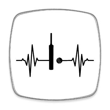 Cricket EKG Herzschlag - Viereckiger Kühlschrankmagnet - Weiß - Vorne