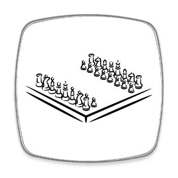 Schachfiguren - Viereckiger Kühlschrankmagnet - Weiß - Vorne
