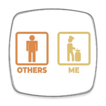 Cook Stick Figure - Square fridge magnet - white - Front