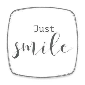 Beaux dictons Positif Il suffit de sourire - Magnet carré - blanc - Devant