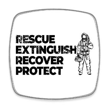 Firefighters Motivation - Square fridge magnet - white - Front