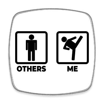Kickbox Stick Figure - Square fridge magnet - white - Front