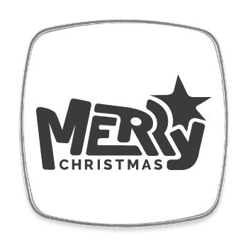 merry christmas Logo graffiti font Stern Schrift - Viereckiger Kühlschrankmagnet - Weiß - Vorne