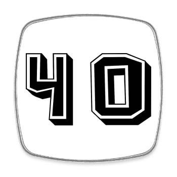 40. 40 YEARS. 40th ANNIVERSARY. 40TH ANNIVERSARY. - Square fridge magnet - white - Front