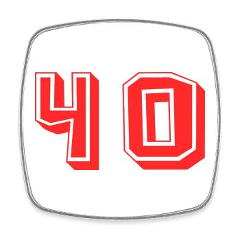 40. 40 YEARS. 40th ANNIVERSARY. 40TH ANNIVERSARY. - Square fridge magnet - white - Front