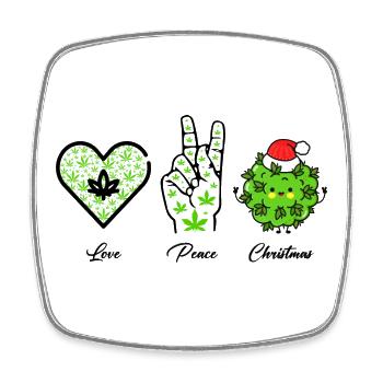 Love, Peace and Happiness / Merry Christmas - Square fridge magnet - white - Front