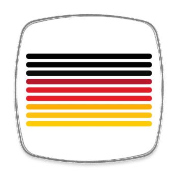 EM2024 Fußball Stripes Retro Streifen Deutschland - Viereckiger Kühlschrankmagnet - Weiß - Vorne