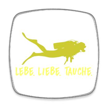 Lebe Liebe Tauchen Taucher Geschenk Tauchsport - Viereckiger Kühlschrankmagnet - Weiß - Vorne