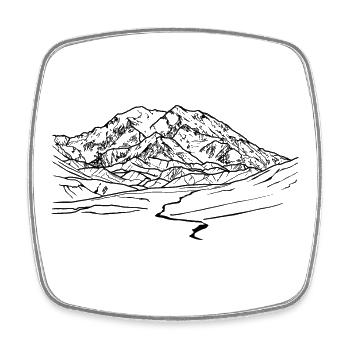mount mckinley, Denali, Alaska, Berg, Gletscher - Viereckiger Kühlschrankmagnet - Weiß - Vorne