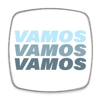Vamos - Square fridge magnet - white - Front