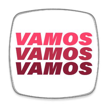 VAMOS - Viereckiger Kühlschrankmagnet - Weiß - Vorne