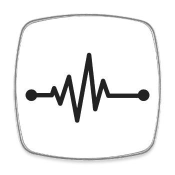 PulseLine Heartbeat Graphic - Square fridge magnet - white - Front