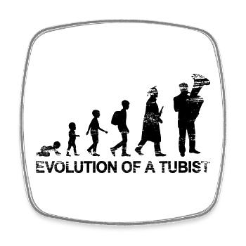 Evolution Of A Tubist - Square fridge magnet - white - Front
