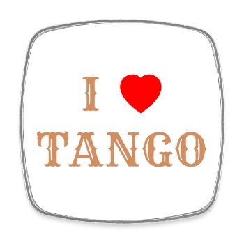 I Love Tango - Vintage - Square fridge magnet - white - Front